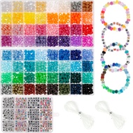 48 Colors Clay Beads Set Flat Beads Pony Beads Bohemian Unique Bracelet Necklace Making Letter Beads