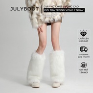 Harajuku Faux Fur Leg Warmer Socks for Women - tatlong Women's Leg Warm Fur Leg Socks