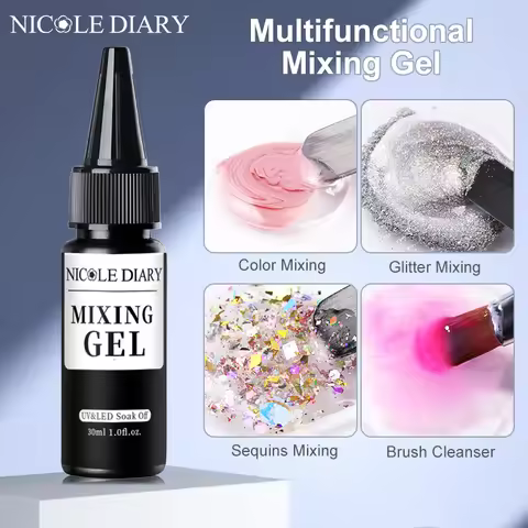 NICOLE DIARY 30ml Color Mixing Gel Nail Polish Soak Off UV LED Nail Glitter Sequins Fusion Gel Varni