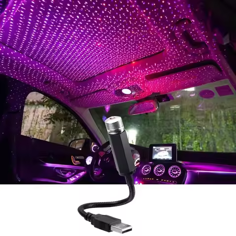 Mini LED Car Roof Star Night Light Projector, USB Galaxy Lamp for Citroen C4 C5 VW Polo Passat B6 B5