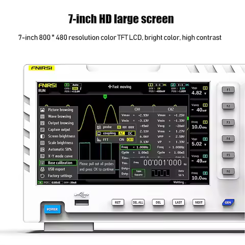 FNIRSI 1014D 2in1 Digital Oscilloscope DDS Signal Generator,2 Channel 100Mhz Bandwidth 1GSa/s Sampli