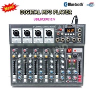 NEW มิกซ์เซอร์ Mixer ปรับแต่งเสียง 6 ชอง รุ่น KT-P6 ใช้ไฟระบบ DC 12 V ได้ เสียงดี มีคุณภาพ A-ONE