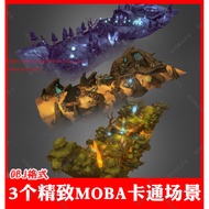 3ds max Magic Forest MOBA Cartoon q Version 3d Scene Model Hand-Painted Low Model 3dmax c4d maya