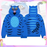 Kids Kpop Hunter Tiger Costume Hoodie, Kpop Hoodie For Fans, Fun Kpop Tiger Costume Outfit, Hallowee