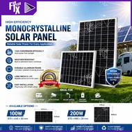 FunTech 100W / 200W Monocrystalline Solar Panel Waterproof for Power Station Camping Charging