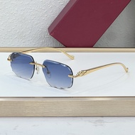 QYTB Car * Frameless Sunglasses Men Fashionable All-Match Leopard Head Metal Sunglasses Women C0058