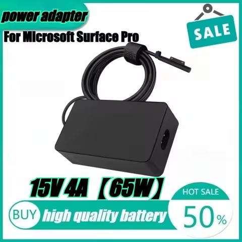 Laptop Charger 15V 4A 65W Adapter Compatible for Microsoft Surface Pro 9/8/X/7/6/5/4/3 for Surface L
