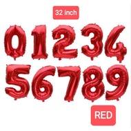 32 INCH RED FOIL BALLOON NUMBER