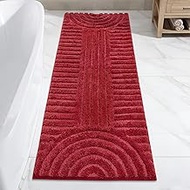 SHACOS Super Soft Bathroom Runner Rugs 24"x60" Non Slip Boho Bathroom Mats Microfiber Absorbent Carp