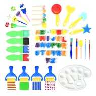 53Pcs Kids Paint Brushes Sponge Painting Brush Tool Set For Children Toddler