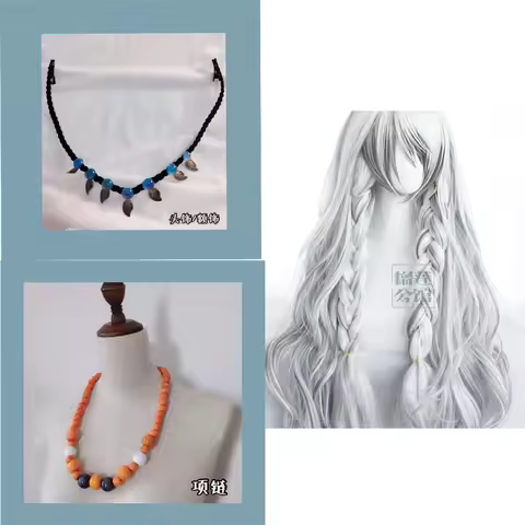 Anime Pramanix Cosplay Necklace Accessories Game Arknights First Snow Earrings Battle Uniform Wigs C