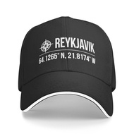 Fashion 100% Cotton Baseball cap Reykjavik Iceland Coordinates