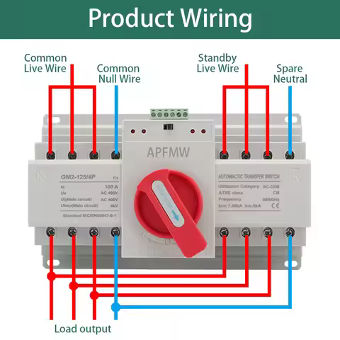 Dual power ATS (CB) 2P/3P/4P 63A Dual Power Automatic Transfer Switch AC230V 50/60Hz MCB Auto/Manual