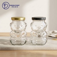 ZERO Origin Home Bear Shaped Glass Bottle 6pcs Set (with Lid) 250mL 250cc Shaped Glass Bottle Glass 