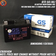 ○GTZ-5S (4L) GS BATTERY MAINTENANCE FREE  FOR XRM/WAVE/MIO 2/3/SHOGUN/MIO SOUL &amp; BEAT (CB004GN)