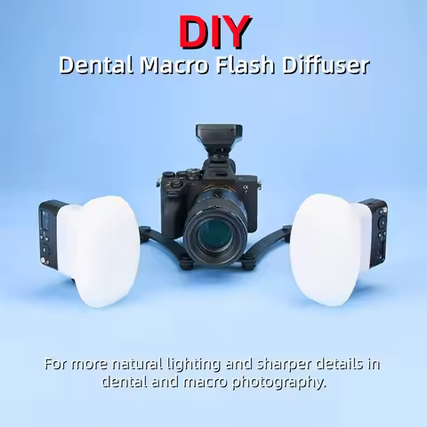 2pcs Silicone Softbox Dental Macro Flash Diffuser Natural Light for Nikon R1C1 Yongnuo YN24EX Godox