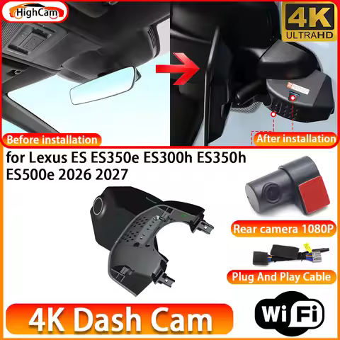 for Lexus ES ES350e ES300h ES350h ES500e 2026 2027 OEM 4K DVR Dash Cam Front Rear Camera WiFi Video 