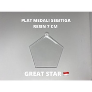 Arcrylic pentagon medal plate 7cm x 7cm 2mm thick