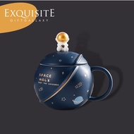 Exquisite Giftgallaxy Space Planet Design Ceramic Coffee Mug Cup Planet Ceramic Mug with spoon Child