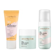 Kids Daily 1-2-3 Routine Bundle: Clean & Vegan Skin Care Set - Hydrating & Nourishing Tween Skincare
