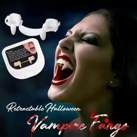 Retractable Vampire Fangs Fake Teeth Cosplay Monster Werewolf Zombie Teeth Horror Party Props Costum