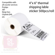 A6 Thermal Label Shipping Sticker 4"x6" 500pcs/roll