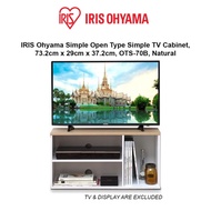 IRIS Ohyama Open Type Simple TV Cabinet, TV Console, TV Table, Width 73.2cm, Natural/ Black Oat, OTS-70B