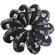 10Pcs/Pack Golf Iron Covers Set Golf Club Head Cover 3,4,5,6,7,8,9,S,A,P Protective Headcover Lightw