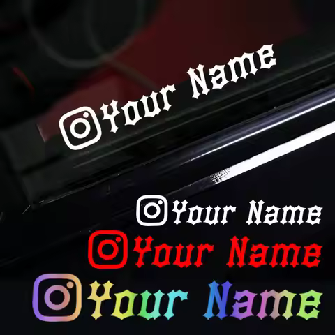 1PC Gothic Custom Your Name Personalized Instagram Motorcycle Stickers Waterproof DIY Fuel Tank Helm