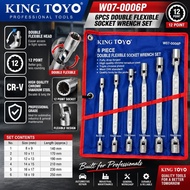 KingToyo W07-0006P 12point 6pcs Double Flexible Socket Wrench Set