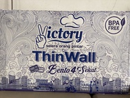 Thinwall Bento 4 Sekat Tempat Kotak Makan Plastik Murah @ 300 Grosir