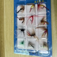 12 fly hooks, lure bait, imitation butterfly lure bait, fake bait, insect bait, surface fishing fly 