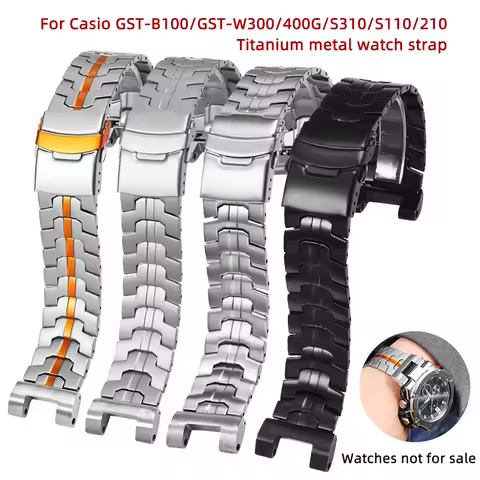 GST adapter modified titanium strap for Casio G-SHOCK G-Steel GST-B100 GST-W300/400G/S310/S110 S130L