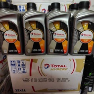 (12 BOTAL) 4T SCOOTER TOTAL 10W-30 ENGINE OIL HI-PERF 500 10W-30 1 LITER 4T TOTAL SCOOTER 4T 10W-30 