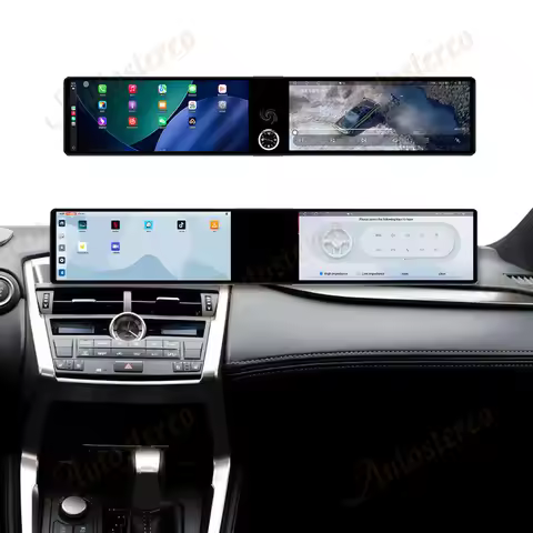 Dual Screen 12.3 Carplay Android 14 Car GPS Navigation For Lexus NX 200t 300h 2015-2018 Head Unit Mu