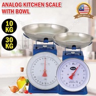 Kitchen Scale 10/30kg Measuring Analog Scale Spring Balance With Bowl/Penimbang Dapur