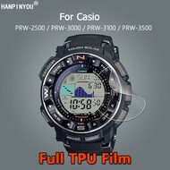 1/3/5/10 Pcs For Casio PRW-6000 PRW-6100 PRW-2500 PRW-3000 PRW-3100 PRW-3500 Sport Smart GPS Watch Ultra Thin Clear Full Cover Slim Soft TPU Repairable Hydrogel Film Anti-Scratch Screen Protector -Not Tempered Glass