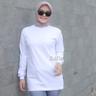 Kaos Polos Lengan Panjang Wanita Atasan Jumbo Muslimah