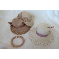 LUFFYSTORE.ID / Topi caddy motif pita / Topi caddy wanita / Topi pantai motif / Caddy papper