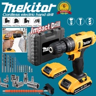 Mekitor cordless drill impact drill battery full set hand drill machine impact drill set combo 电钻 battery drill