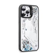 iPhone 15系列 防震雙料隱形立架彩鑽手機殼-源動-黑框