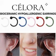 [Bioceramic biomimetic medical earrings ] Celora Hoop Earring / hoop anti-allergy ceramic earrings b