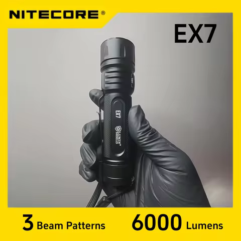 EX7 6000 Lumens Flashlight Nitecore hiking USB-C LED EDC UHi Beam Distance 500 meters running hiking