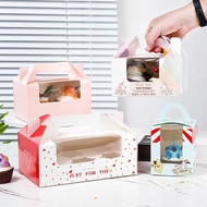 Portable Paper cupcake Box cupcake Transparent Window Small cupcake Afternoon Tea Egg Tart Dessert P