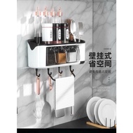 Multi-functional Spice Rack Wall Mounted Punch-free Seasoning Condiments Rack Bebas Pukulan Rak Bumb