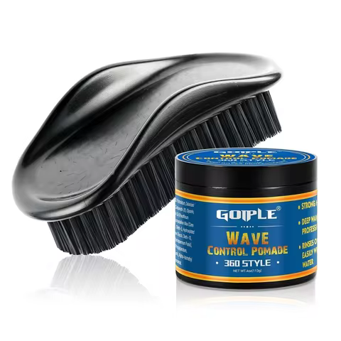 Wave Control Pomade Deep Wave Pomade Shaping 360 Wave Style Natural Silky Shine Wave Style Set with 