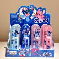 ชุดดินสอกดลายอนิเมะสติทช์ 6/24 ชิ้น พร้อมไส้ดินสอ Lilo & Stitch เครื่องเขียนแบบเติมไส้ได้ ไม่แตกหักง