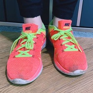 NIKE FLYKNIT LUNAR 2 WMENS 二手 慢跑鞋 橘黃色 編織 US6 23.5號 620658-603