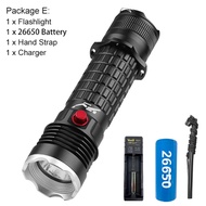 Newly upgraded underwater diving flashlight Super brightness D902 XHP50 LED anti slip using18650/266