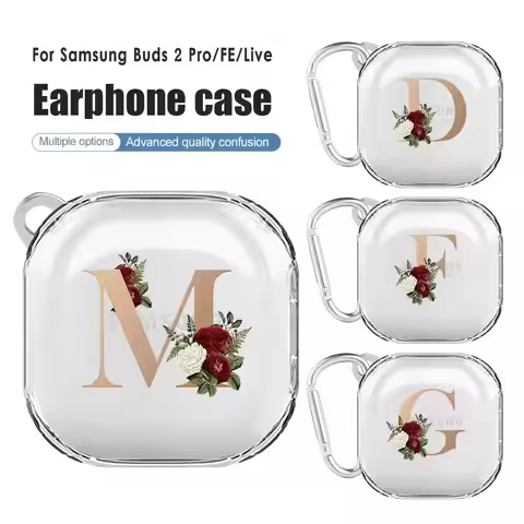 Rose Flower Case For Samsung Galaxy Buds 2 Pro Buds FE Live Buds2 buzz 2 pro live Cover Clear Hard P